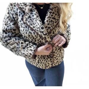 NEW DEAR JOHN DENIM meadow collared jacket in cheetah